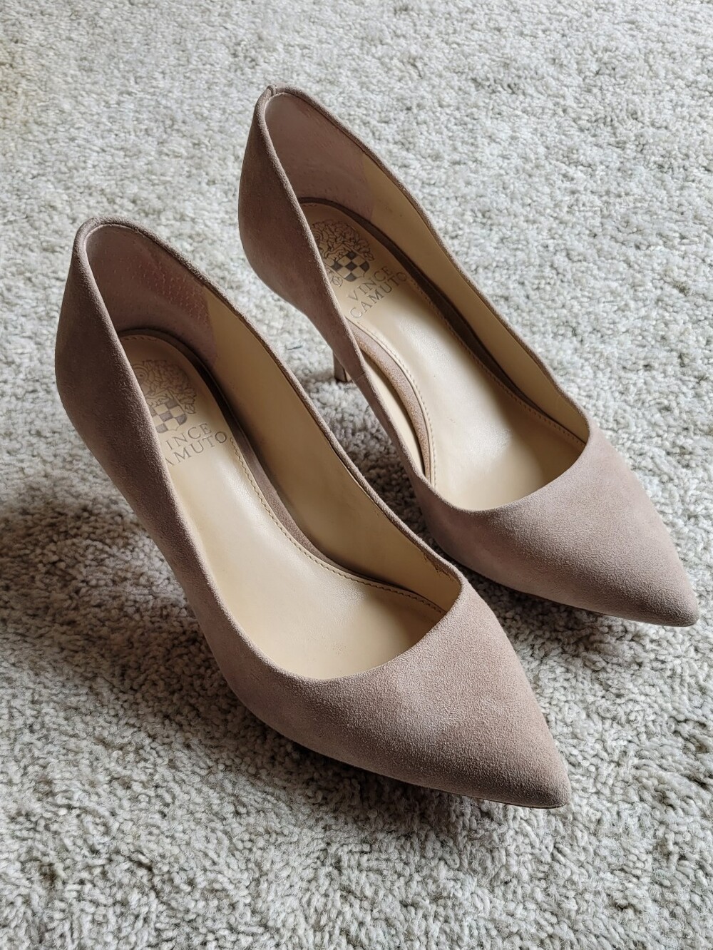 Vince Camuto Sand Colored Suede Pump